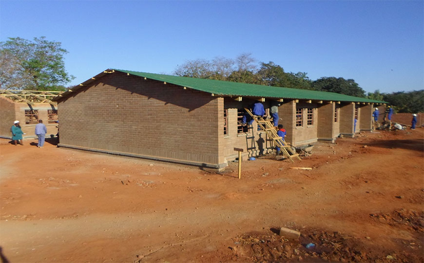 New classroom blocks under construction at Ngowe Community Day Secondary School